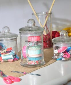 Anchor Hocking Apothecary Jar Canister Set with Ball Lid, 4-Piece Set, Clear Glass - 4 Piece Ball Jar Set 23 81V4U3ad6PL