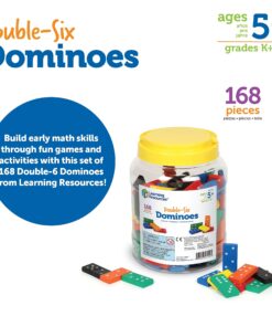 Learning Resources Double-six Dominoes In Bucket, Teaching aids, Math Classroom Accessories, 168 Pieces, Ages 5+ 20 81V5kxViu7L