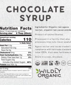 Wildly Organic Chocolate Syrup - Certified Organic Vegan Fair Trade Non-GMO Kosher - 2 Ingredient - 20 Oz. 1.25 Pound (Pack of 1) 11 81V6Bd7wvLL