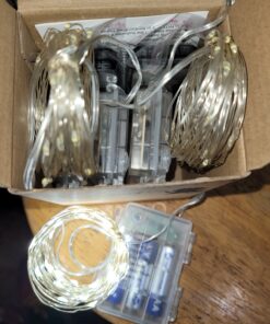 YIHONG 4 Set Fairy Lights Battery Operated Christmas String Lights with Remote Timer for 8 Modes Twinkle Lights 16.4 feet 50 LED Firefly Lights -White 43 81V6XMXK5L