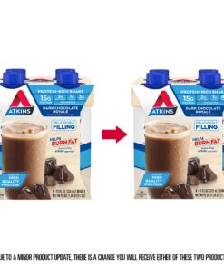 Atkins Dark Chocolate Royale Protein Shake, 15g Protein, Low Glycemic, 2g Net Carb, 1g Sugar, Keto Friendly, 12 Count 7 81V7IkOZPZL
