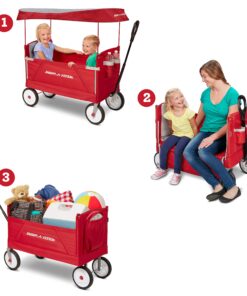 Alternative view of Radio Flyer 3-In-1 EZ Folding, Outdoor Collapsible Wagon for Kids & Cargo, Red Folding Wagon Canopy
