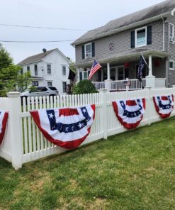 Anley USA Pleated Fan Flag, 3x6 Feet American US Bunting Flags Patriotic Stars & Stripes - Sharp Color and Fade Resistant - Canvas Header and Brass Grommets - United States 3 x 6 Feet Half Fan Banner 3x6 Ft 1pc 34 81V7aFUpzEL