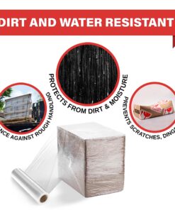 Stretch Wrap Industrial Strength Extra Thick 18" 1100 SqFt 80 Gauge (20 Micron) 1 Pack, Shrink Wrap Roll for Moving Supplies, Furniture, Pallets, Plastic Wrap for Packing, Heavy Duty Stretch Film Clear 27 81VBl9rEwnL
