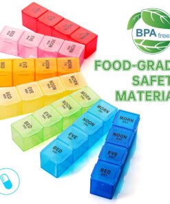 VMVN Pill Box 7 Day, Large Pill Cases Organizers,Weekly Pill Container AM/PM Medicine Organizer,Removable 4 Times a Day Pill Holder Medium 12 81VCJp4bYzL