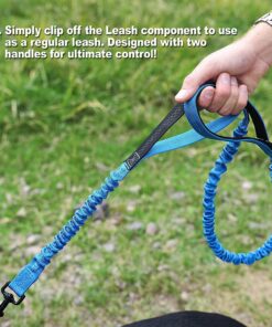 Alternative view of Wagtime Club Hands Free Bungee Dog Leash - Smart 3-in-1 Design For Running, Hiking, or Walking with Durable Dual Handles, SmartPhone Pouch, Reflective Stitching, 4FT Length for Medium to XLarge Dogs -