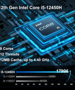 Alternative view of GEEKOM Mini PC Mini IT12, 12th Gen Intel i5-12450H NUC12 Mini Computers(8 Cores,12 Threads) 16GB DDR4&512GB PCIe Gen 4 SSD Windows 11 Pro Desktop PC Support Wi-Fi 6E/Bluetooth 5.2/USB 4.0/2.5G LAN/8K i5-12450H, 16GB+512GB