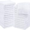 Utopia Towels Cotton Washcloths Set - 100% Ring Spun Cotton, Premium Quality Flannel Face Cloths, Highly Absorbent and Soft Feel Fingertip Towels (24 Pack, White) 24 46 81VEhO6HvcL