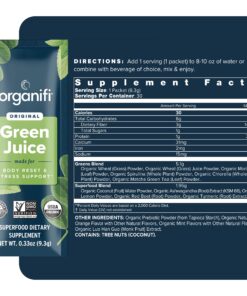 Organifi: GO Packs - Green Juice - Organic Superfood Supplement Powder - 30 Count - Organic Vegan Greens - Hydrates and Revitalizes - Support Immunity, Relaxation and Sleep 30 Go Packs 22 81VHC0vOAIL