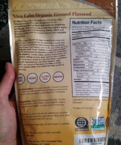 Viva Naturals Organic Ground Flaxseed - Premium Quality Plant-Based Protein and Vegan Omega 3 with Fiber, Perfect for Smoothies, Non-GMO and Gluten Free, 15 oz (425 g) 15 Ounce (Pack of 1) 44 81VKMxCqSKL