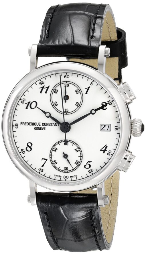 Frederique Constant Women's FC291A2R6 "Classics" Stainless Steel Watch with Black Leather Band