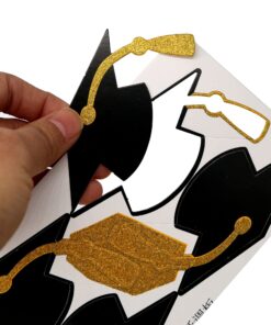 YuBoBo 2023 Graduation Cupcake Toppers, 48 PCS Food/Appetizer Picks For Graduation Party Mini Cake Decorations, Diploma, 2023, Grad Cap Set 48 Pieces (Gold) Gold 30 81VM2LA2r4L