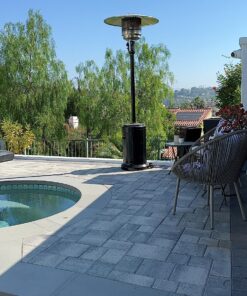 Amazon Basics 46,000 BTU Outdoor Propane Patio Heater with Wheels, Commercial & Residential, Havana Bronze, 32.1 x 32.1 x 91.3 inches (LxWxH) Powder Coated 44 81VMP6cN0rL 1