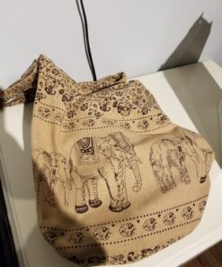 Thai Hippie Bag Elephant Sling Crossbody Bag Purse Zip Handmade Color Light Brown 12 81VMSFNsQgL