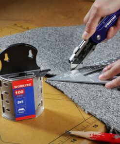 WORKPRO Utility Knife Blades, SK5 Steel, 100-Pack with Dispenser 100 Pack 21 81VNXA6JXxL