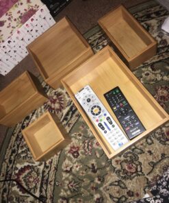 Seville Classics Bamboo Premium Organizer Storage Bins for Kitchen Silverware, Pantry, Closet, Office Desk, Pens, Utensils, Makeup, K Cup, Bamboo, Bin Set (5 Piece) Bin Set (5 Piece) 43 81VObIDLXaL