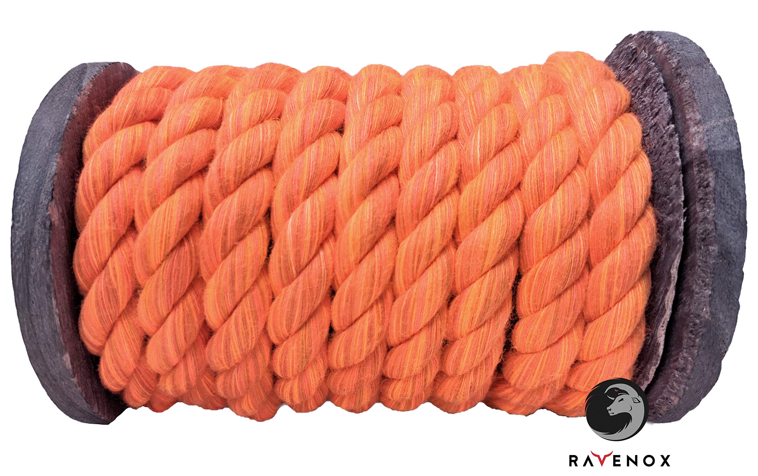 Ravenox Natural Twisted Cotton Rope | Made in The USA | Strong Triple-Strand Cordage for Sports, Décor, Pet Toys, Crafts, Macramé & Indoor Outdoor Use| by The Foot & Diameter (Multiple Color) Orange 1/8 Inch x 3000 Feet 2 Ravenox Natural Twisted Cotton Rope | Made in The USA | Strong Triple-Strand Cordage for Sports, Décor, Pet Toys, Crafts, Macramé & Indoor Outdoor Use| by The Foot & Diameter (Multiple Color) Orange 1/8 Inch x 3000 Feet - Image 2