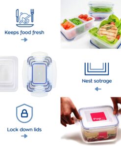 Popit! 8 Clear Food Storage Containers Set, Microwave and Freezer Safe, Little Big Box 23 81VOzY5WuL