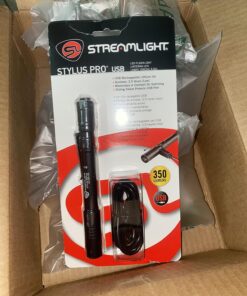 Streamlight 66134 Stylus Pro USB 350-Lumen Rechargeable Penlight with USB Cord & Nylon Holster, Black Rechargeable with USB Cord 28 81VPEpnmUIL