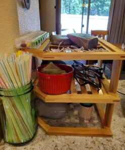 Lipper International 8883 Bamboo Wood 3-Tier Corner Kitchen Storage Shelf, 10" x 10" x 9-1/2" 36 81VPIVeLsWL