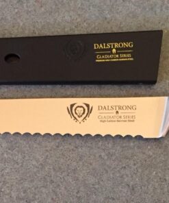 Dalstrong Serrated Bread Knife - 10 inch - Gladiator Series Elite - Forged High-Carbon German Steel - G10 Handle Kitchen Knife - Sheath Included - Razor Sharp Slicer - Slicing Knife - NSF Certified 10" 44 81VPNm4XGNL
