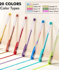 Shuttle Art 120 Unique Colors (No Duplicates) Gel Pens Gel Pen Set for Adult Coloring Books Art Markers 29 81VQ mnUXaL