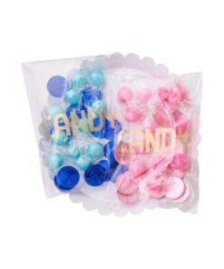 Sweet Details Party Co. Cellophane 'Candy' Bags (100 Pack) Gold & Clear Goodie Bags for Candy Bar & Buffet Gifts- Wedding/Birthday Party Favor Bags- Self-Sealing & Resealable Adhesive - NO Ties! Candy Bags - Gold 13 81VQAndmQVL