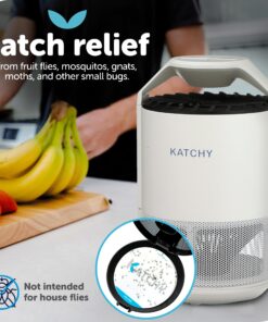 Katchy Indoor Insect Trap - Catcher & Killer for Mosquitos, Gnats, Moths, Fruit Flies - Non-Zapper Traps for Inside Your Home - Catch Insects Indoors with Suction, Bug Light & Sticky Glue (White) Original White 23 81VQD9AKUBL 1