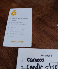 OFF TOPIC Party Game for Adults - Fun Adult Board Games for Groups of 2-8 Players - Hilarious Game Night Card Game for Friends, Family & More Yellow 38 81VQfgnCMnL