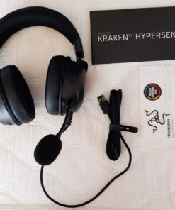 Razer Kraken V3 HyperSense Wired USB Gaming Headset w/Haptic Technology: Triforce Titanium 50mm Drivers - THX Spatial Audio - Hybrid Fabric & Leatherette Memory Foam Cushions - Detachable Mic 98 81VRVNNgC8L