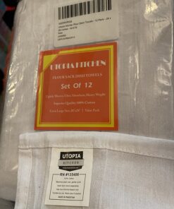 Utopia Kitchen [12 Pack Flour Sack Tea Towels, 28" x 28" Ring Spun 100% Cotton Dish Cloths - Machine Washable - for Cleaning & Drying - White 12 Pack 37 81VSnQvGyaL