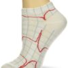 Prestige Medical Heartbeat EKG on White Nurse Ankle Socks (Model: 377-HRB) One Size 35 81VSum1i1mL