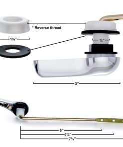 Qualihome Toilet Handle Lever Flush Replacement, Front Mount, Chrome, Universal Fitting Chrome Polished 28 81VUXoUN2LL