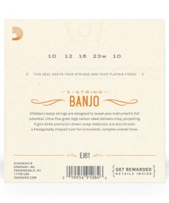 D'Addario EJ61 Nickel 5-String Banjo Strings, Medium, 10-23 Light Plus, 9.5-20 6 81VUi w8Z3L