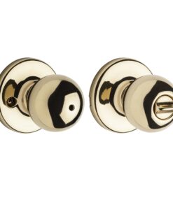 Kwikset Polo Bed/Bath Knob in Polished Brass Standard Packaging 5 81VUtquOUNL