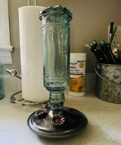 Perky-Pet 8108-1SR Antique Glass Bottle Hummingbird Feeder - Outdoor Garden Décor - 10 Oz Green Bottle 20 81VVVSZ9xyL