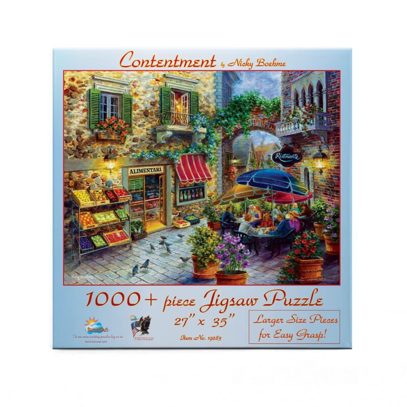 Catalog 8 SUNSOUT INC - Contentment - 1000 pc Large Pieces Jigsaw Puzzle by Artist: Nicky Boehme - Finished Size 27" x 35" - MPN# 19283