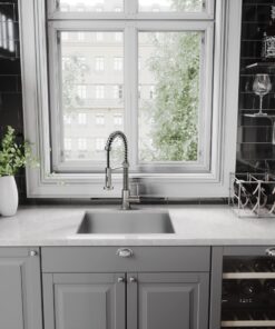 VIGO VG02001ST 19" H Edison Single-Handle with Pull-Down Sprayer Kitchen Faucet in Stainless Steel 27 81VXZ5TMjHL