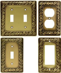 Franklin Brass Paisley Wall Plate, Tumbled Antique Brass Single Duplex Switch Cover, 1-Pack, 64045 19 81VYsLl6yrL