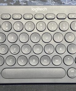 Logitech K380 Pebble Multi-Device Bluetooth Keyboard – Windows, Mac, Chrome OS, Android, iPad, iPhone, Apple TV Compatible – with Flow Cross-Computer Control and Easy-Switch up to 3 Devices –Dark Grey Dark Grey 54 81VZ3HXirGL