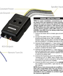 Scosche LOC2SL Line Output Converter Adjustable Amplifier Add On Module for Car Stereo, 2-Channel Signal Sensing Speaker Wire to RCA Adapter with Remote Control Knob, Black 90W 28 81Va637NDPL