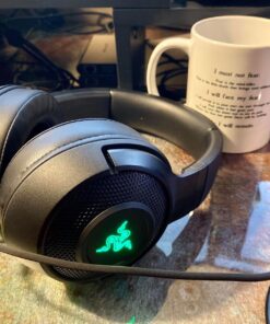 Razer Kraken X USB Ultralight Gaming Headset: 7.1 Surround Sound - Lightweight Frame - Green Logo Lighting - Integrated Audio Controls - Bendable Cardioid Microphone - for PC - Classic Black Green Lighting Only 44 81VdA8iyQkL