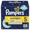 Pampers Swaddlers Overnights Diapers - Size 5, 88 Count, Disposable Baby Diapers, Night Time Skin Protection 59 81Ve10r6bL