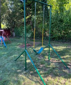 Jungle Gym Kingdom Swing for Outdoor Swing Set - Pack of 1 Swing Seat Replacement Kit with Heavy Duty Chains - Backyard Swingset Playground Accessories for Kids (Green) Green, 1 Pack Standard 33 81Vepl6ZhRL