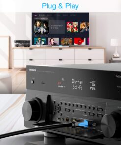 BlueRigger Digital Optical Audio Toslink Cable (25FT, Fiber Optic Cord, in-Wall CL3 Rated, 24K Gold-Plated) - Compatible with Home Theatre, Sound Bar, TV, Xbox, Playstation PS5/PS4 25FT 16 81Vf4 QvtyL