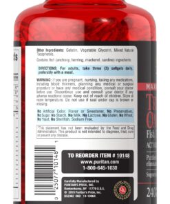 Puritan's Pride Triple Omega 3-6-9 Fish, Flax and Borage, supports healthy joints Yellow 240 Count (Pack of 1) 25 81Vhl8JBrkL