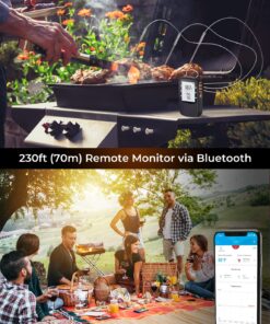 Govee Bluetooth Meat Thermometer, Wireless Meat Thermometer for Smoker Oven, Digital Grill Thermometer with 2 Probes, Timer Mode, Smart LCD Backlight BBQ Thermometer for Cooking Turkey Fish Beef 2 x Probes 46 81VhrrZIoFL