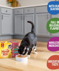 Meow Mix Seafood Selections Wet Cat Food, Variety Pack, 2.75 Ounce Cup (Pack of 24) Variety Pack: Seafood Selections 2.75 Ounce (Pack of 24) 32 81VkWTO2bRL