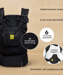 LÍLLÉbaby Complete Airflow Ergonomic 6-in-1 Baby Carrier Newborn to Toddler - with Lumbar Support - for Children 7-45 Pounds - 360 Degree Baby Wearing - Inward and Outward Facing - Charcoal All Charcoal 1 Count (Pack of 1) 13 81VkfwS eL