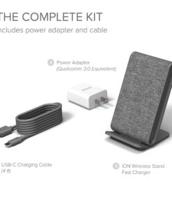 iOttie Ion Wireless Fast Charging Stand, Qi-Certified Charger 7.5W for IPhone XS Max R 8 Plus 10W for Samsung S9 Note 9, Includes USB C Cable & AC Adapter, Ash 32 81Vnyn1RMeL